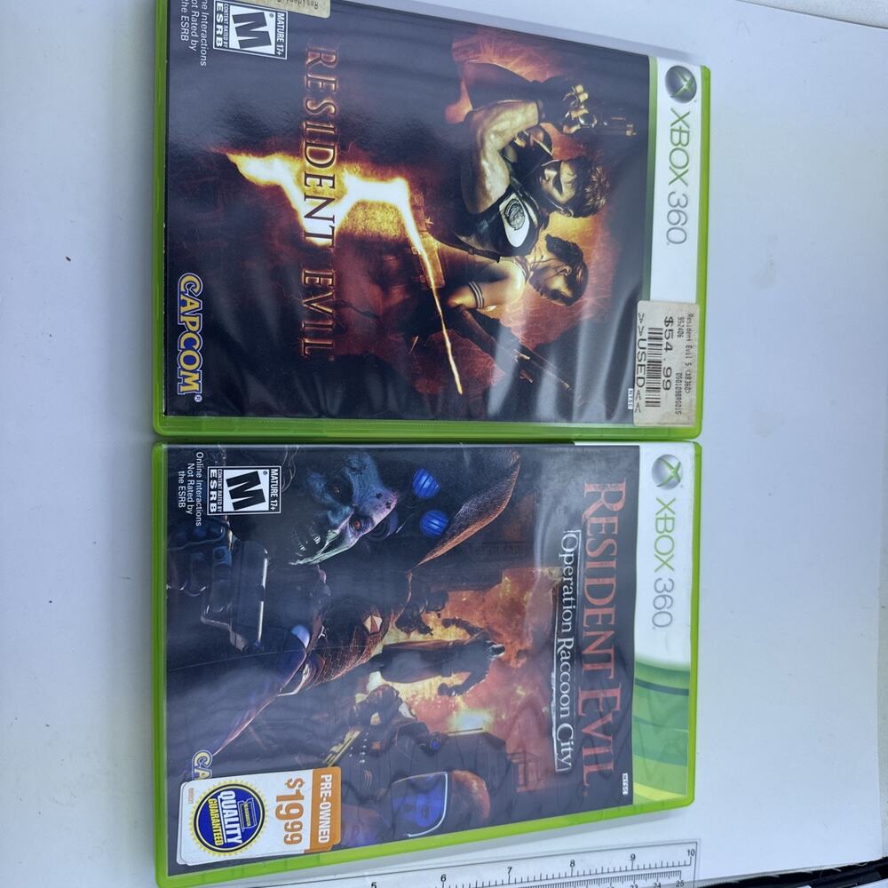 2 Game Lot Resident Evil 5 & Operation Raccoon City Microsoft Xbox 360 FAST SHIP
